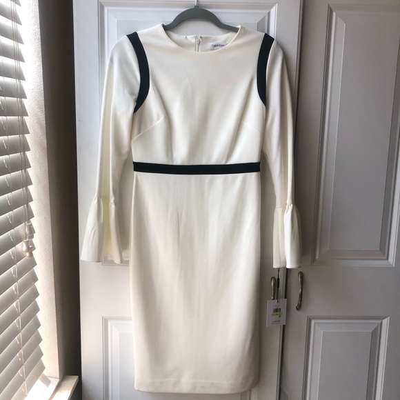 Calvin Klein Bell Sleeve Sheath Dress - Picture 3 of 8